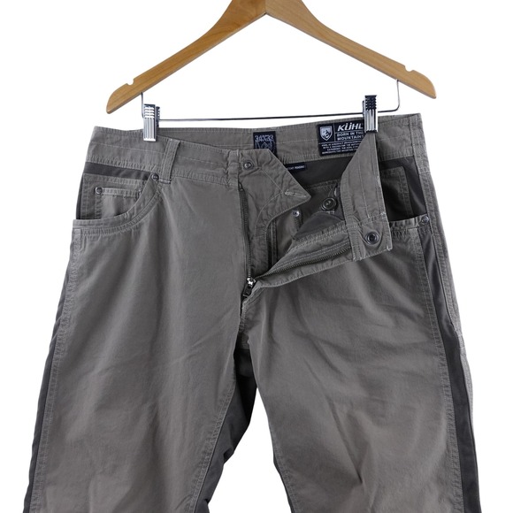 Kuhl Rydr Mens Hiking Pants 34x32 Khaki Articulated Knee Outdoor Cargo